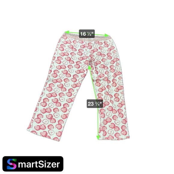 Disney Couture Red White Apple Print Lace Waist Pajama Pants Sz XL - Picture 8 of 8